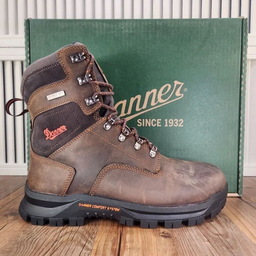 Danner Crafter 8" 12447 Men 8EE Brown Insulated Waterproof Safety Toe Work Boots